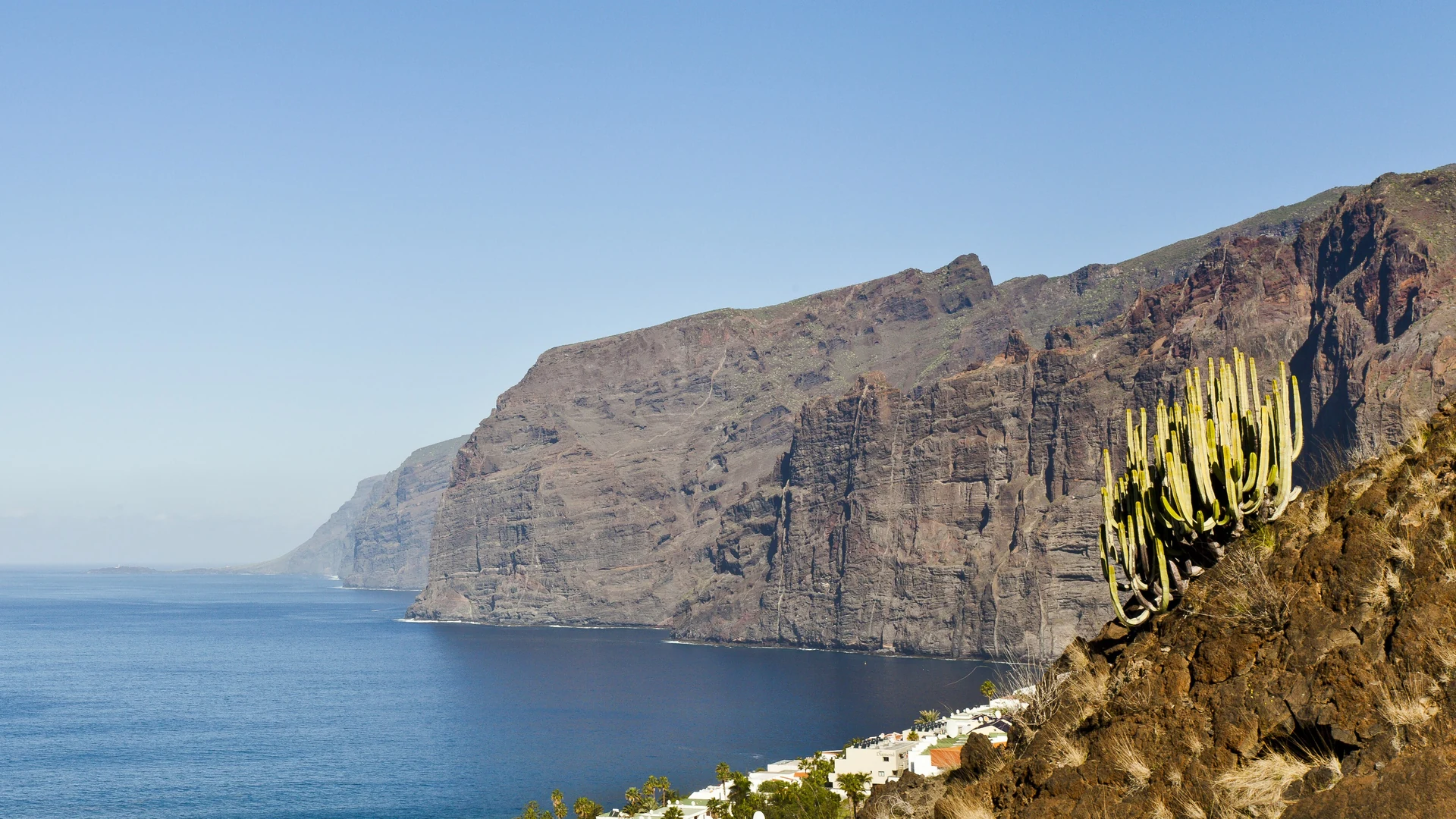 The cliffs of Los Gigantes rising from the sea on Tenerife's west coast