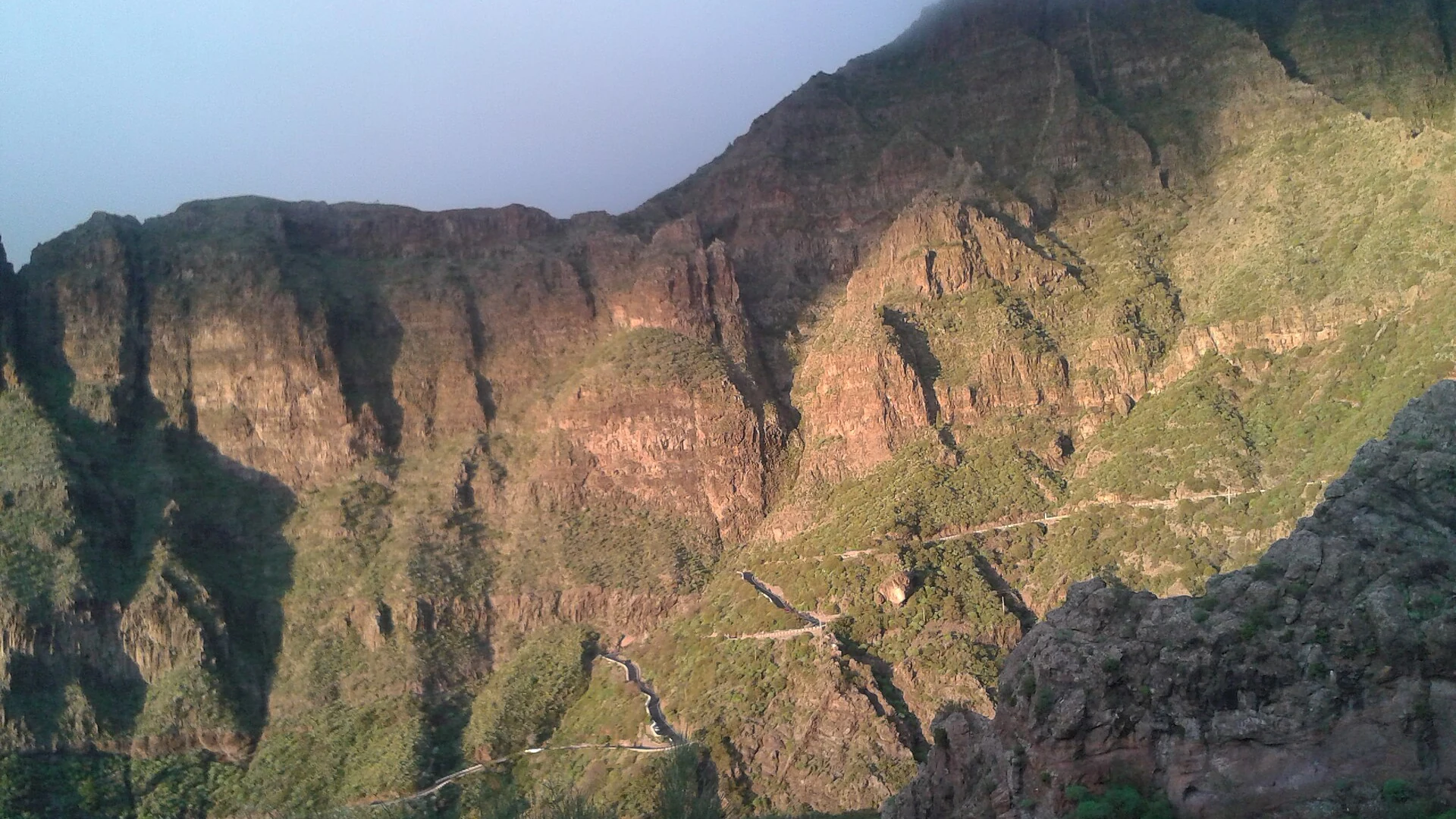 The Masca gorge cutting down towards the sea through the Teno massif in north-west Tenerife
