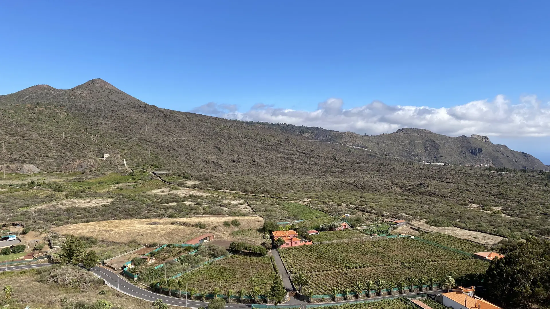 The mountain road and viewpoint above Santiago del Teide in western Tenerife