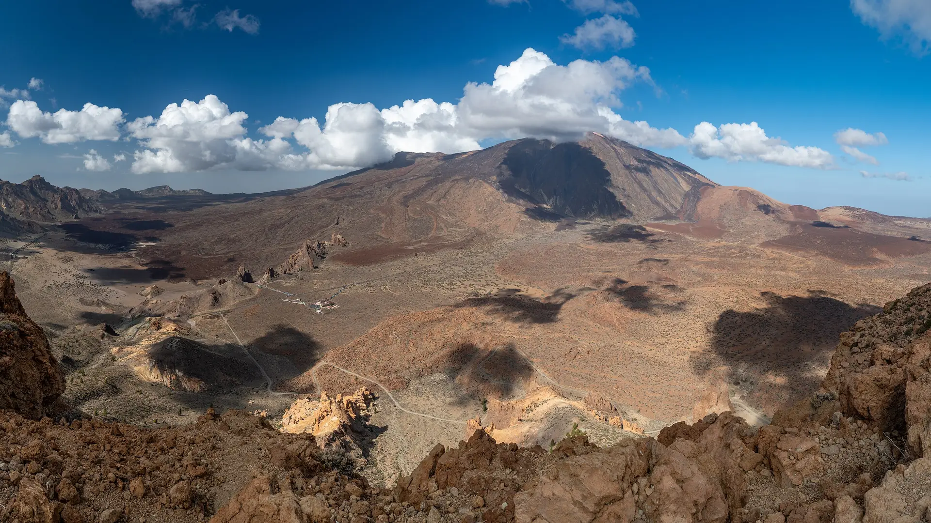 Panorama from Mount Guajara looking towards El Teide across the caldera, Tenerife